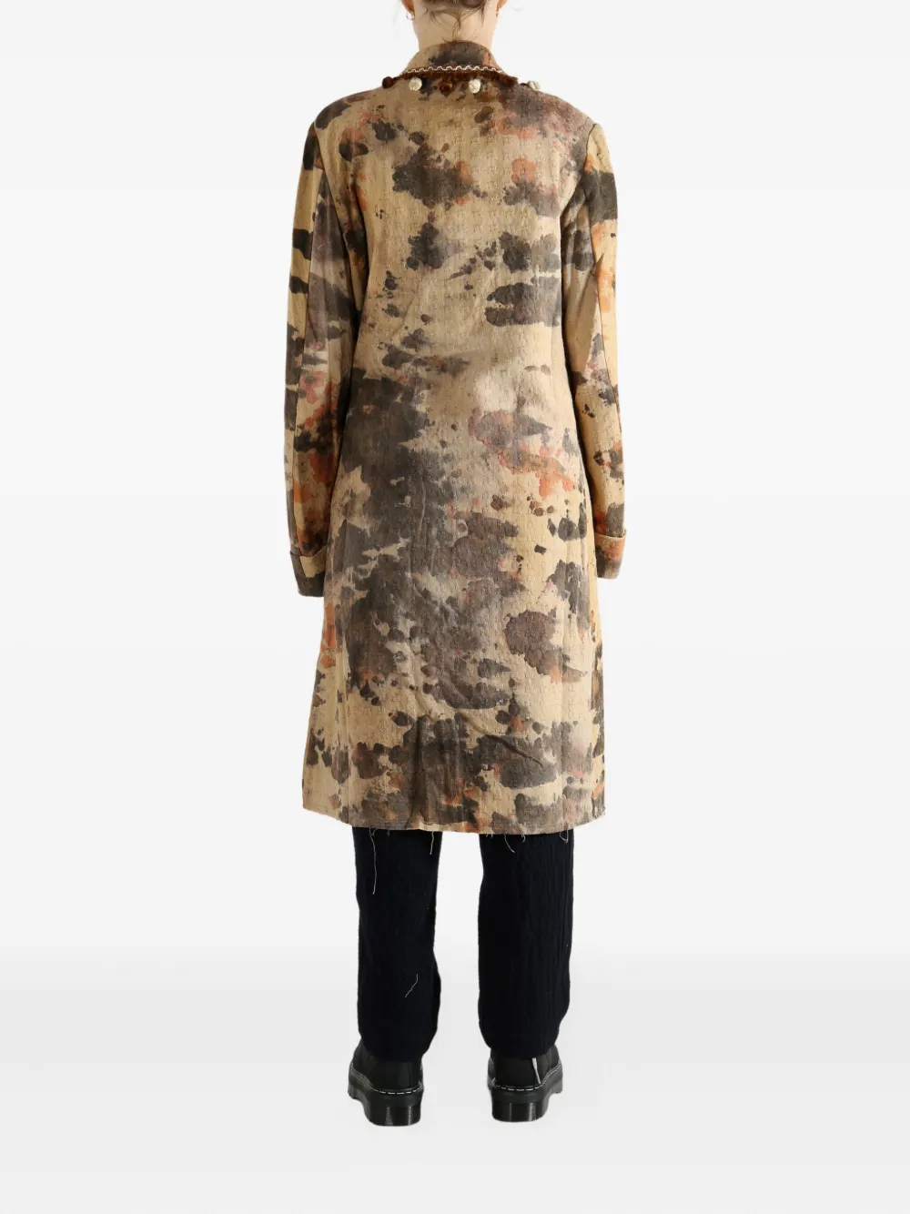 Communs Double-breasted Scalloped Coat In Multi