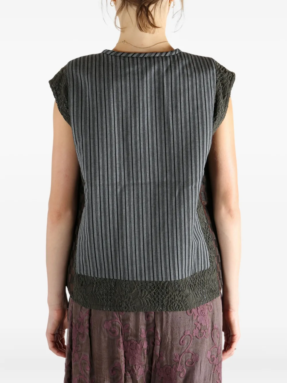 Communs Patchwork Buttoned Vest In Multi