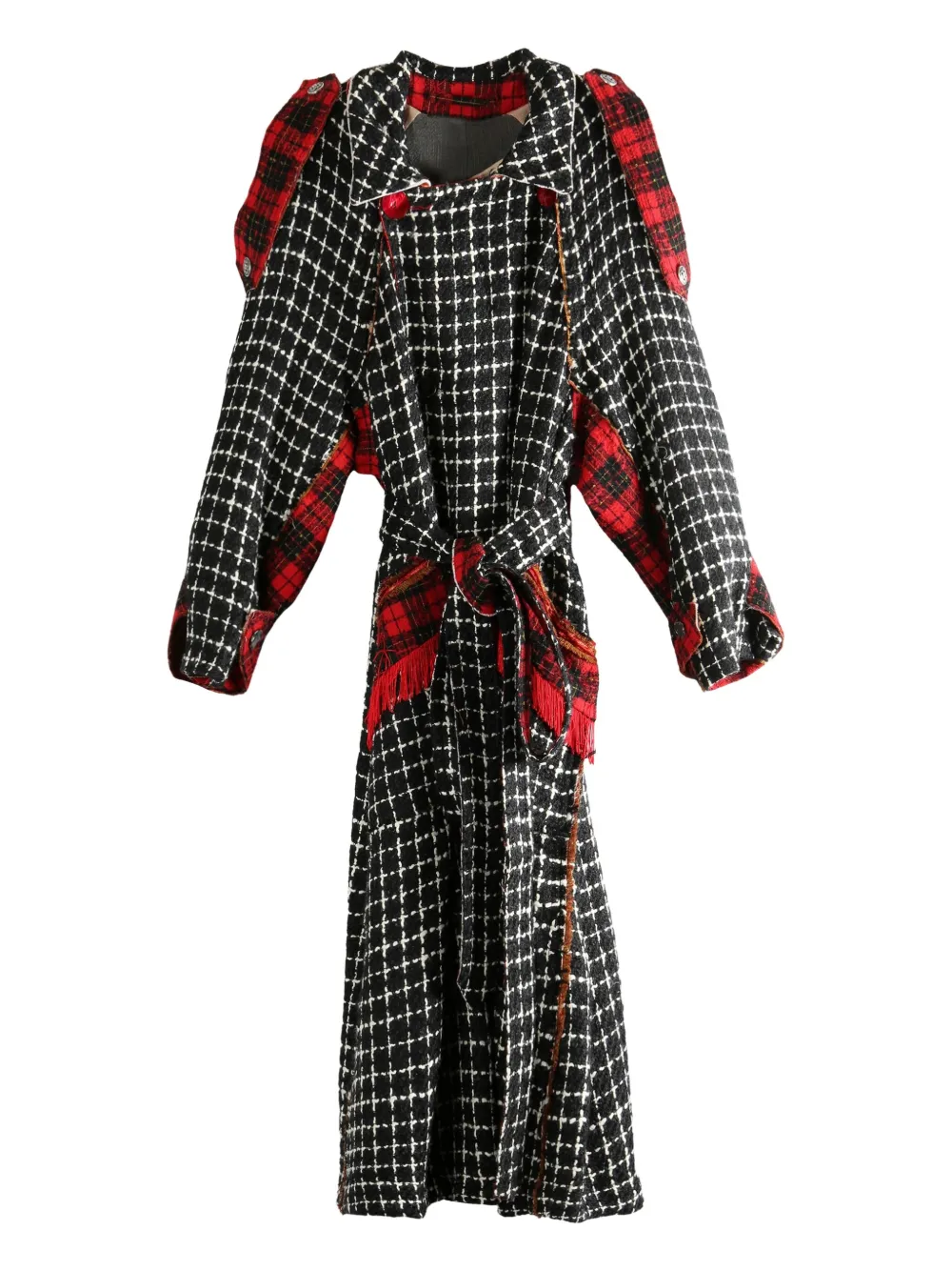 COMMUNS double-breasted checked coat | Black | Image 1