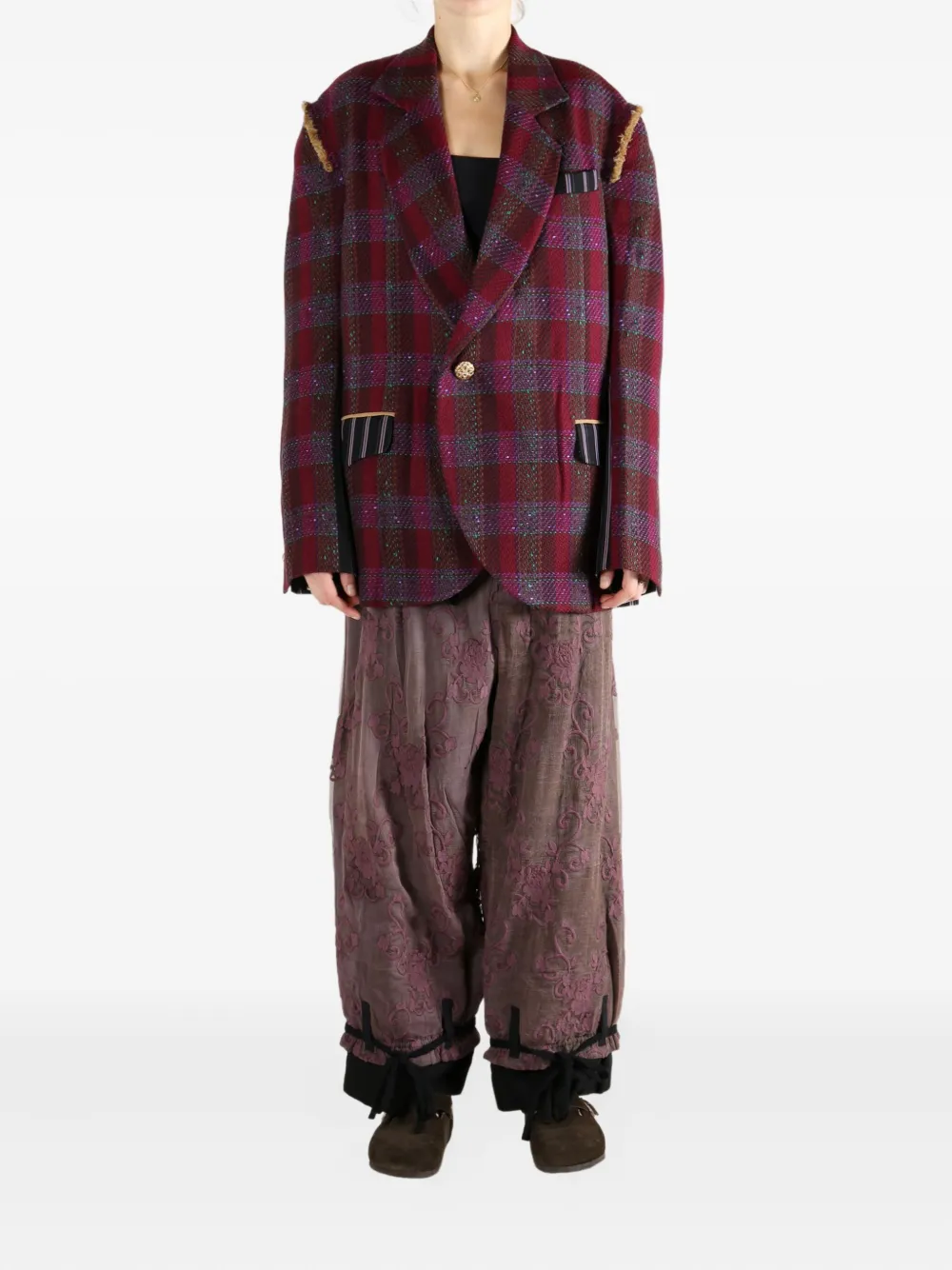 COMMUNS Check Pattern Blazer | Blazers | Image 2