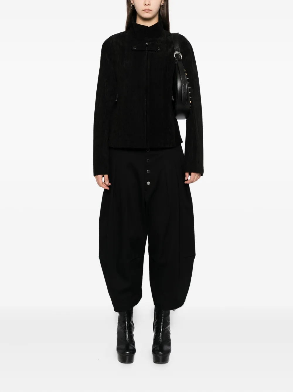 Team Wang Design Corduroy Raw-edge Jacket In Black