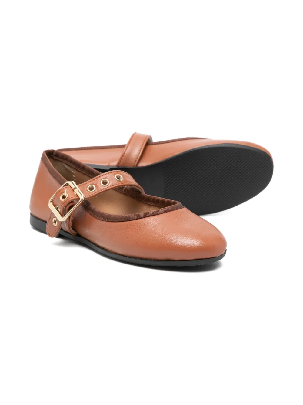 Eli1957 Ballerina's met gesp - Bruin