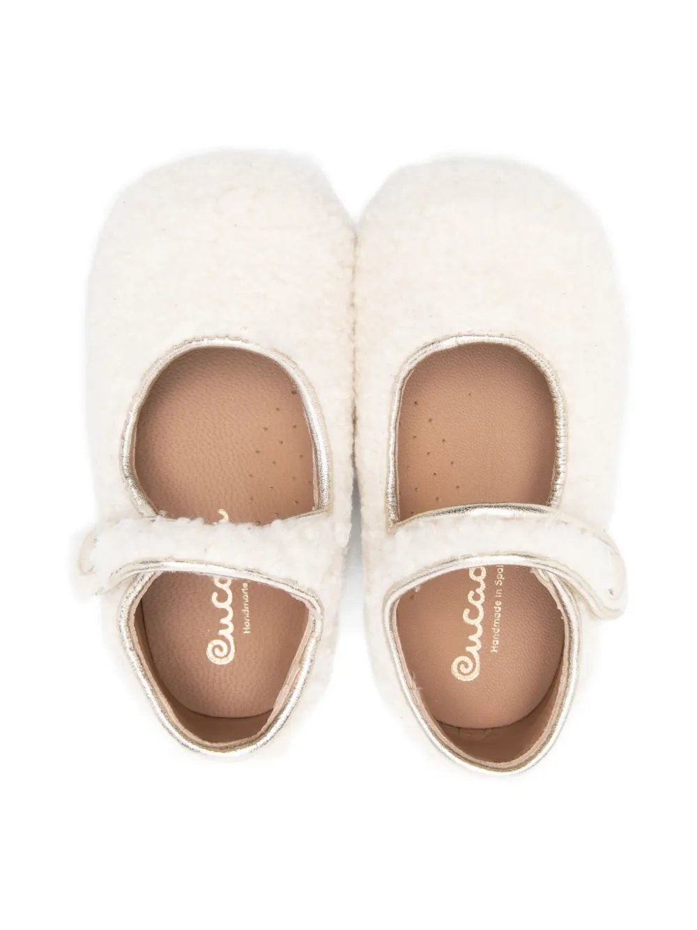 Eli1957 Ballerina's met lammy bandje Wit