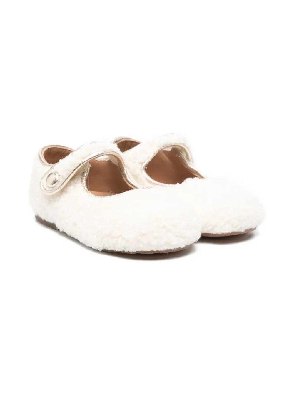 Eli1957   shearling strap ballet flats | White | Image 1