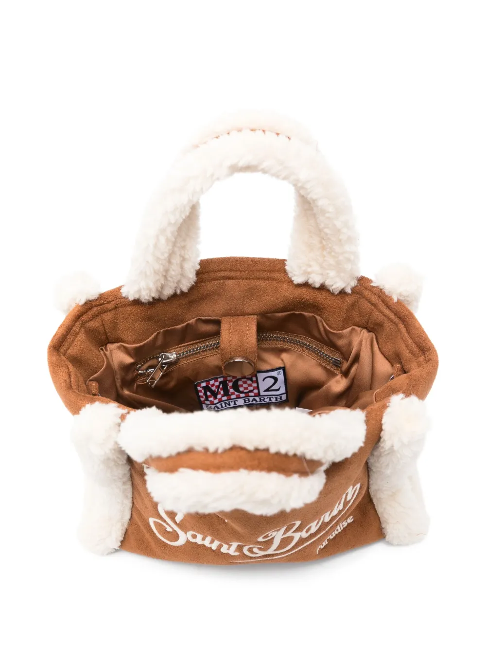 MC2 Saint Barth Vanity shopper met lammy afwerking Bruin