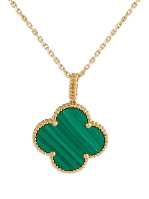 Van Cleef & Arpels 18K yellow gold Magic Alhambra malachite necklace