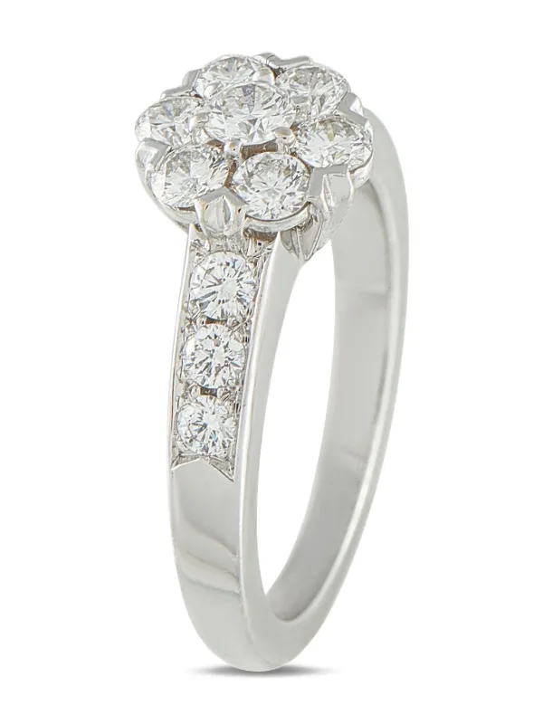 Van Cleef & Arpels Pre-owned 18K White Gold Fleurette Diamond Ring in Silver