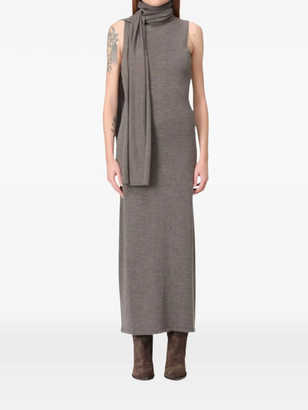 STAUD Canal roll-neck maxi dress - Marrone