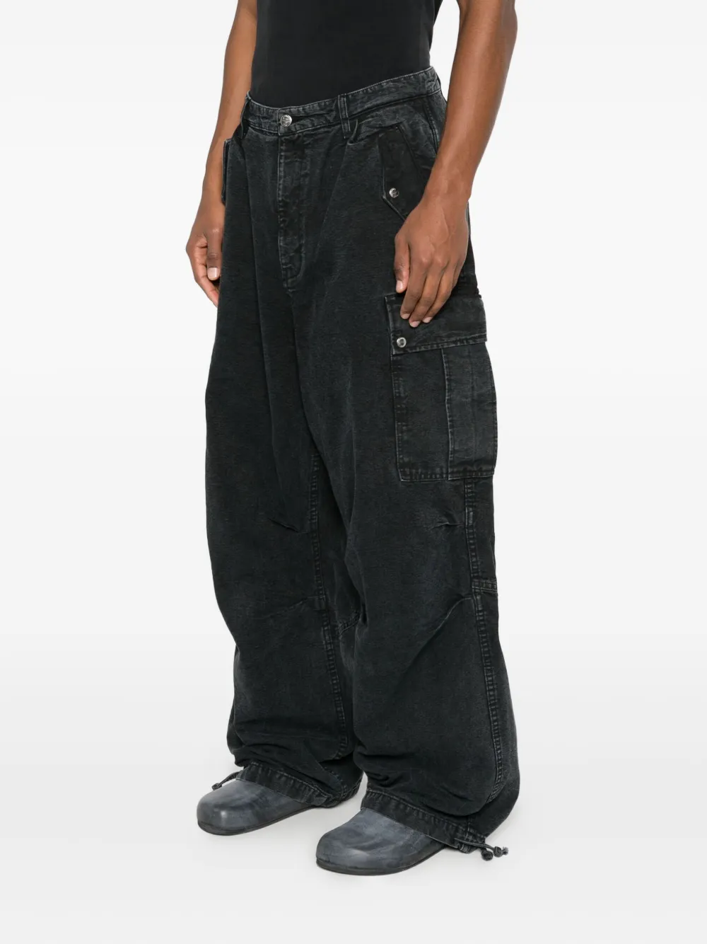 RHUDE Cargo broek met strikdetail Zwart