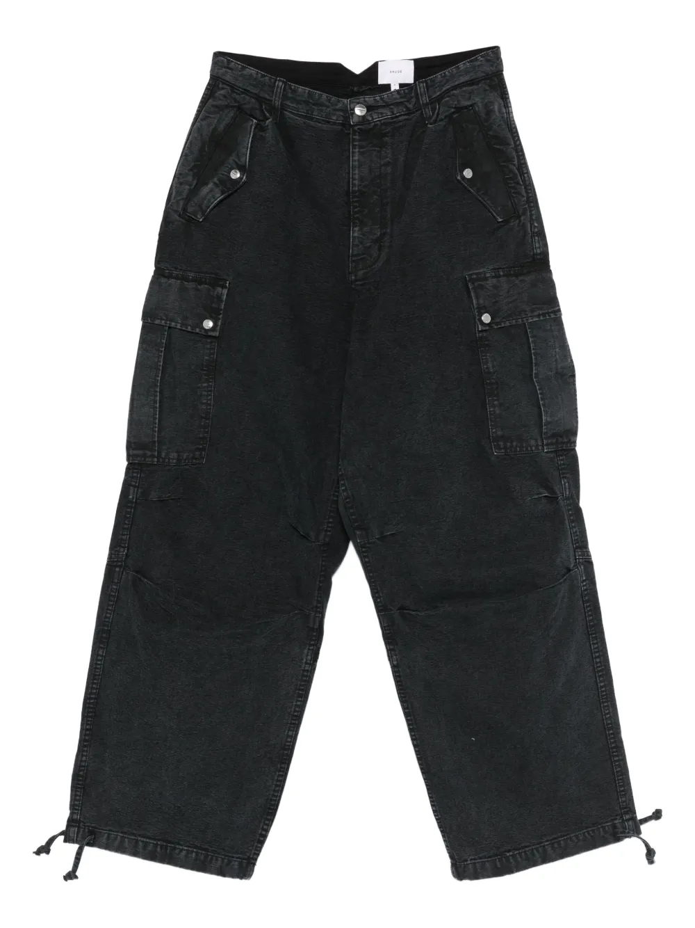 RHUDE pantalones cargo con detalle de moño | negro | Image 1