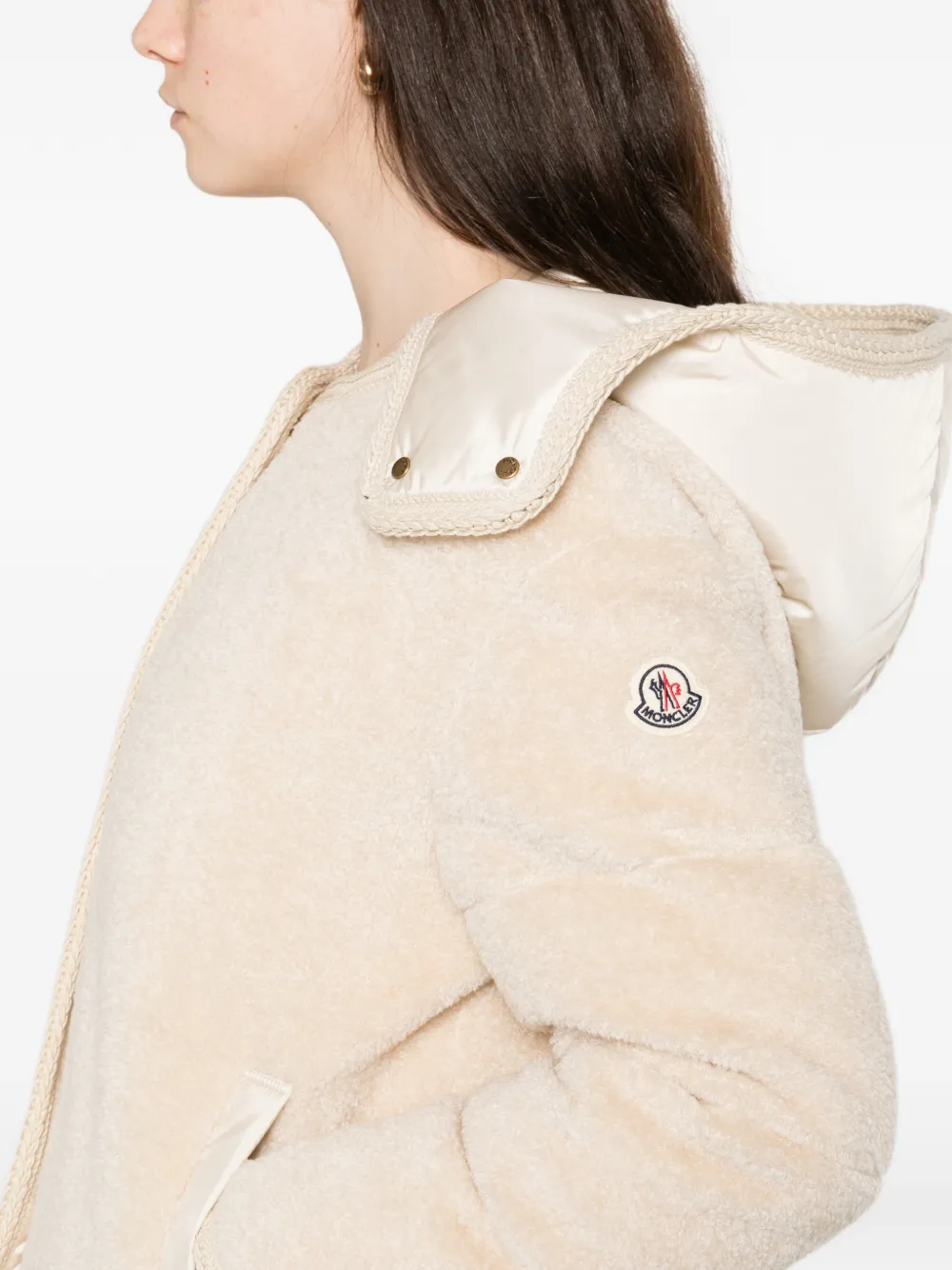 Moncler Ciboulette jack met capuchon Beige