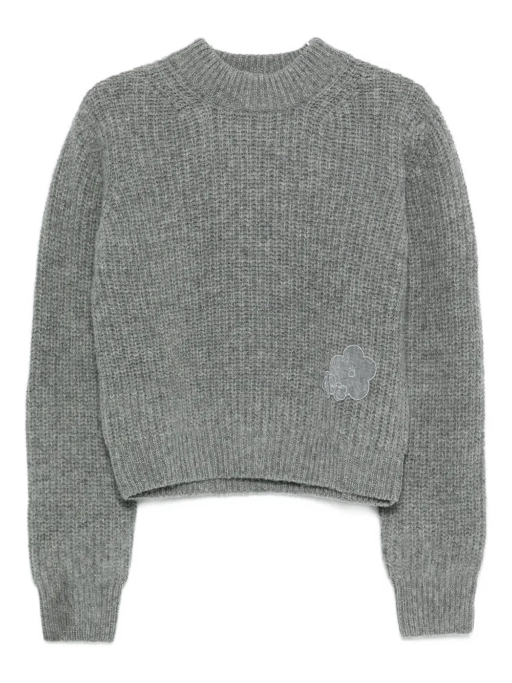 Cecilie Bahnsen Flower Appliqué Sweater In Gray