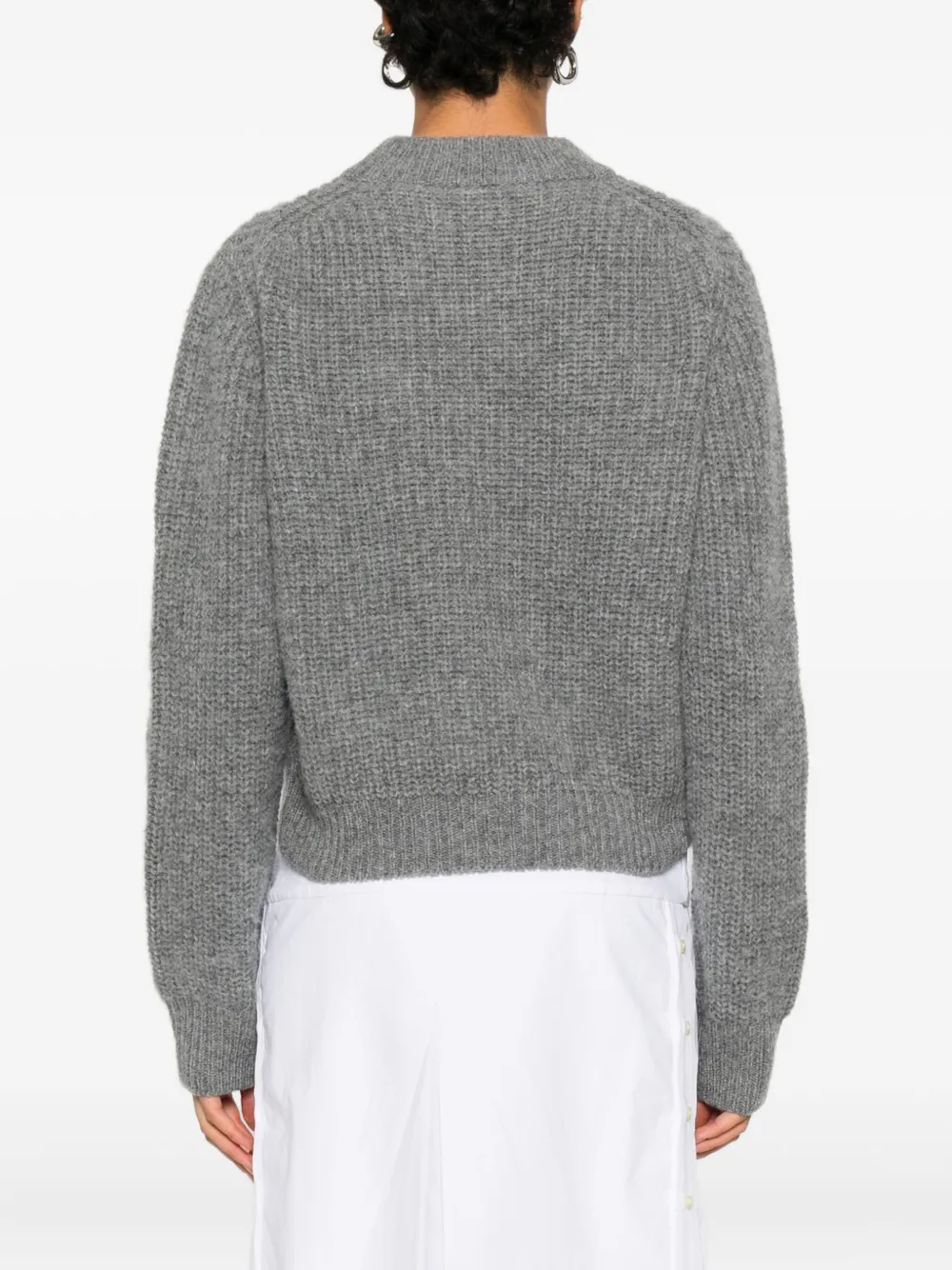 Cecilie Bahnsen Flower Appliqué Sweater In Gray