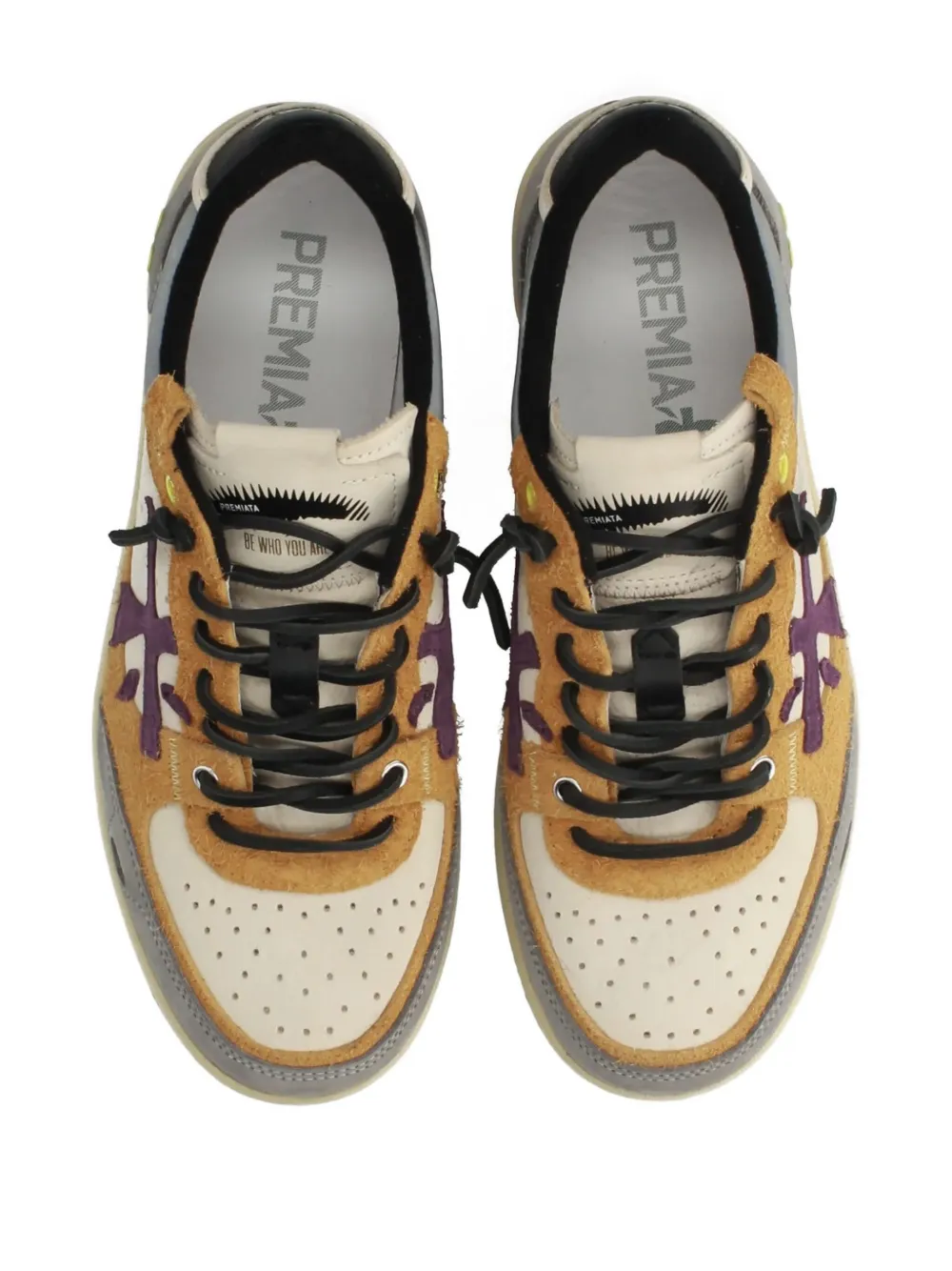 Premiata Bskt Clay sneakers met vlakken Beige