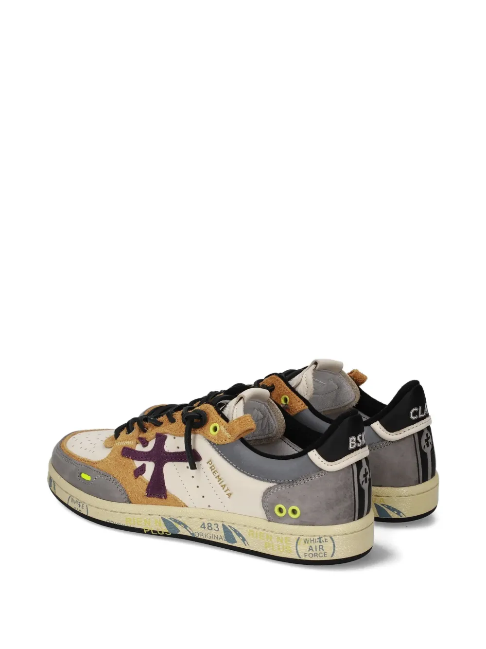 Premiata Bskt Clay sneakers met vlakken Beige