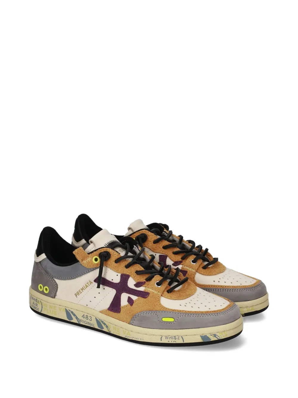 Premiata Bskt Clay sneakers met vlakken - Beige