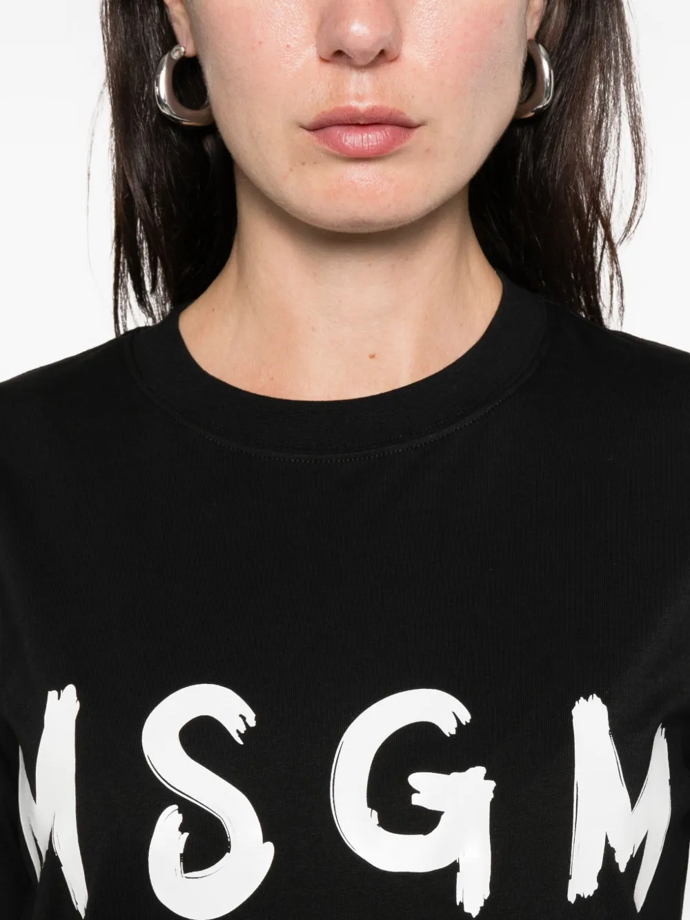 Msgm Milano Logo T-shirt In Black