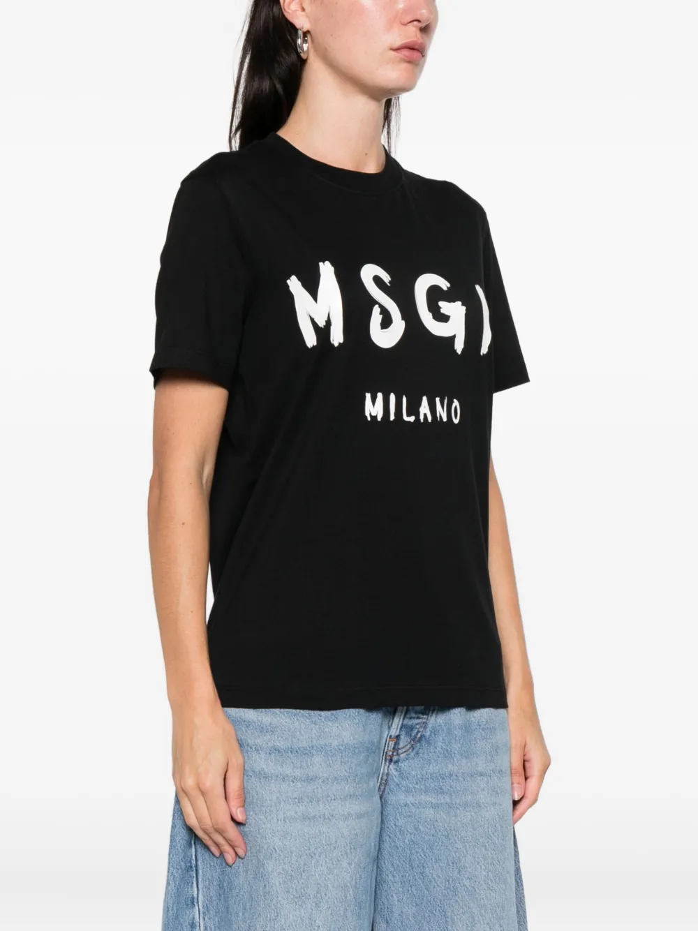 Msgm Milano Logo T-shirt In Black