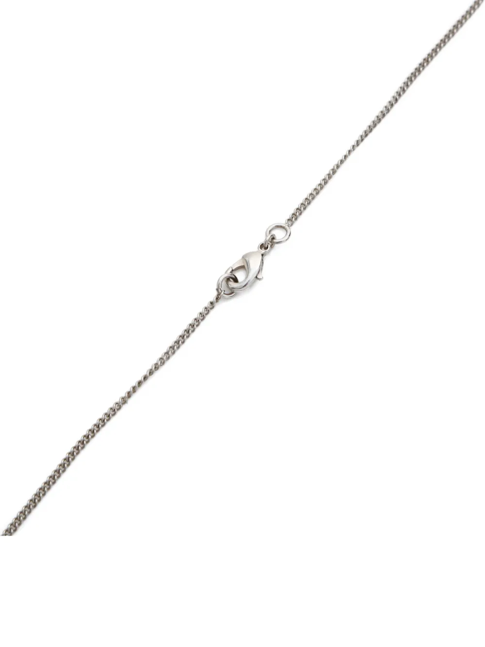 Pre-owned Chanel 2015 Cc Mark Necklace In Silver