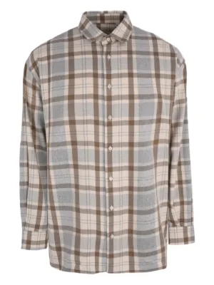 AMIRI logo-print Bleached Flannel Shirt | Orange | FARFETCH