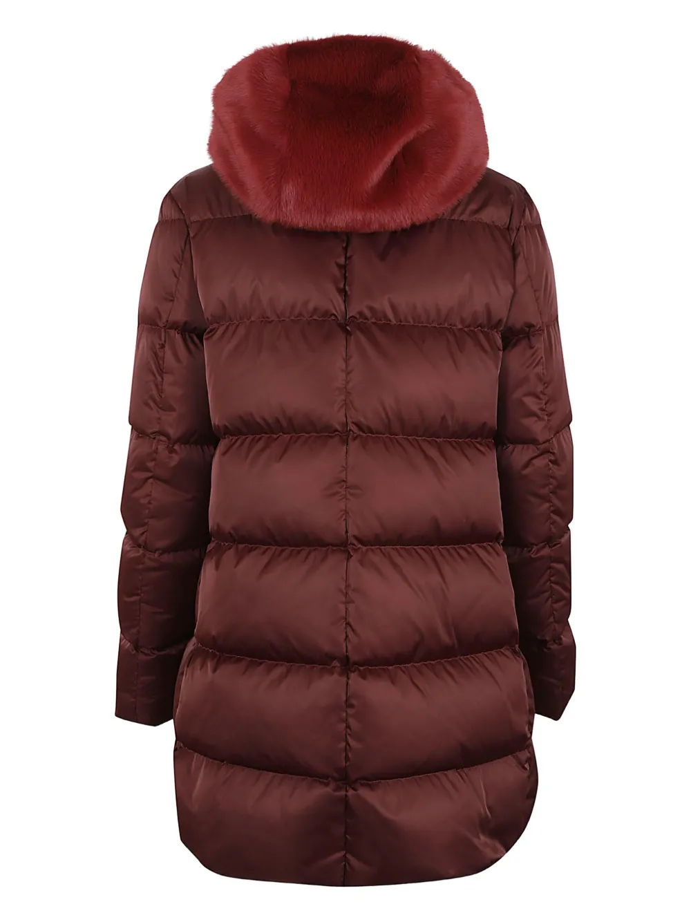 Herno Hooded Quilted Down Coat In Burgundy