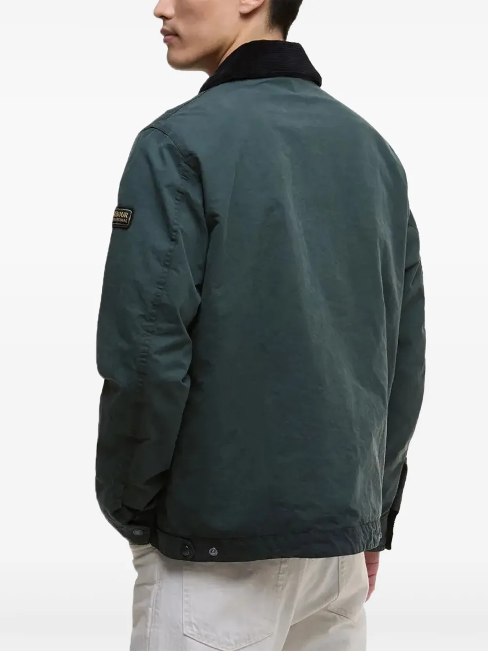 Barbour International Jack met ribfluwelen kraag en zakken Groen