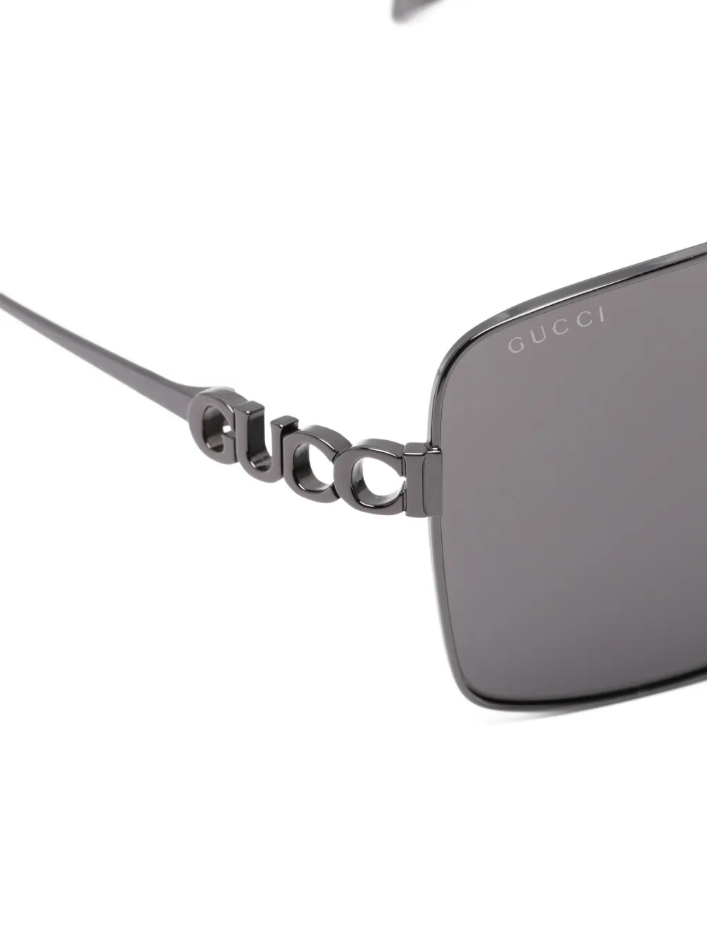 Gucci Eyewear Zonnebril met rechthoekig montuur Zilver