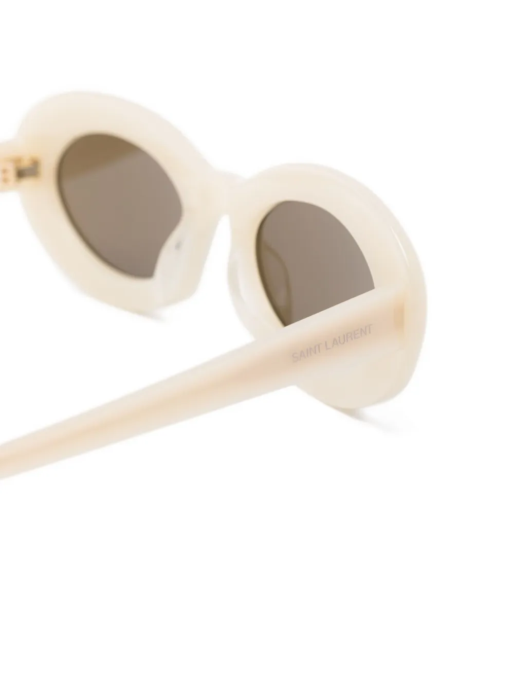 Saint Laurent Eyewear Zonnebril met ovalen montuur Wit