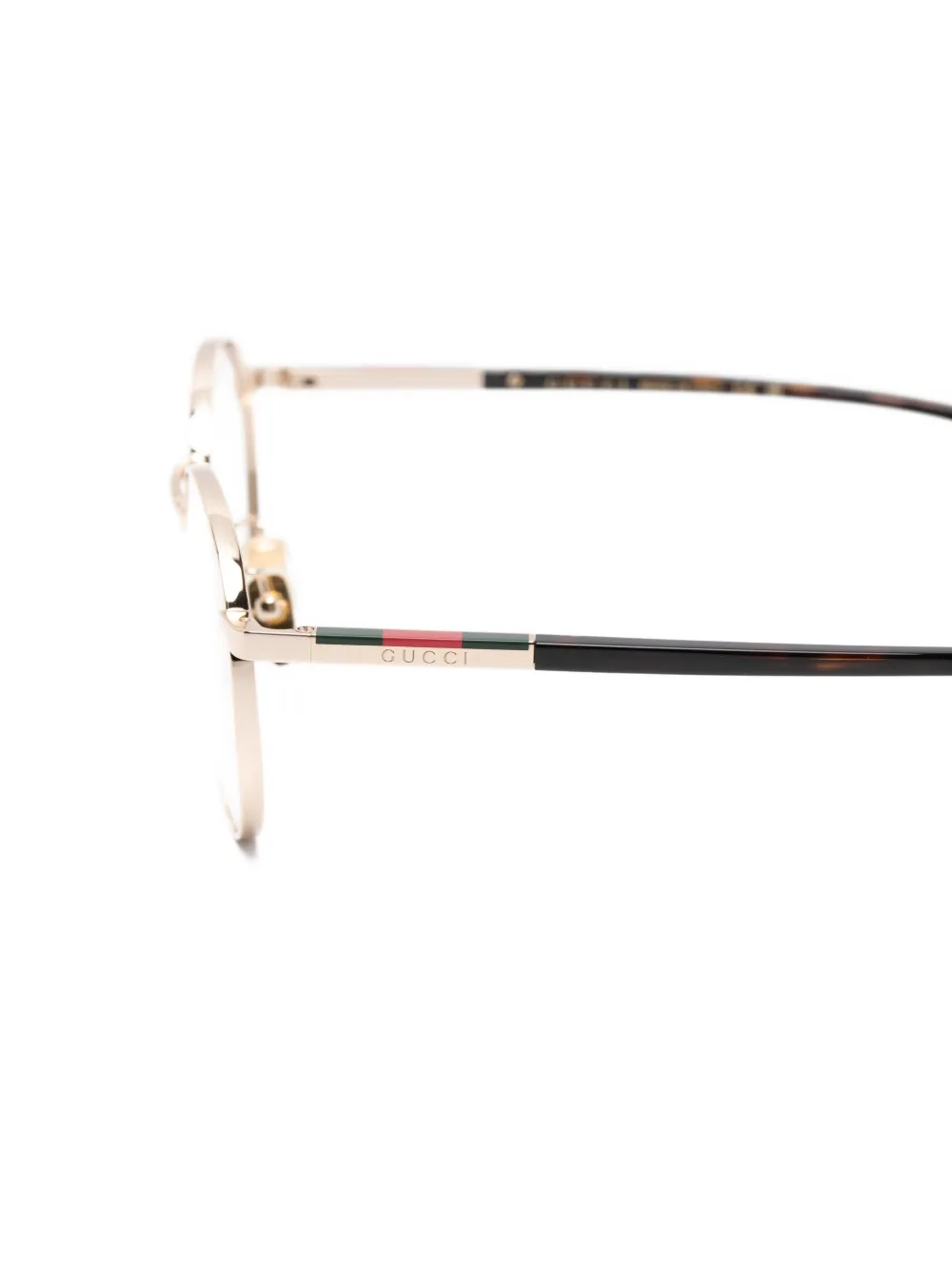 Gucci Eyewear Bril met rond montuur Goud
