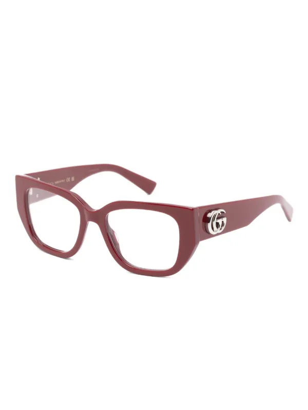Gucci Eyewear バタフライメガネフレーム | ブラウン | FARFETCH JP