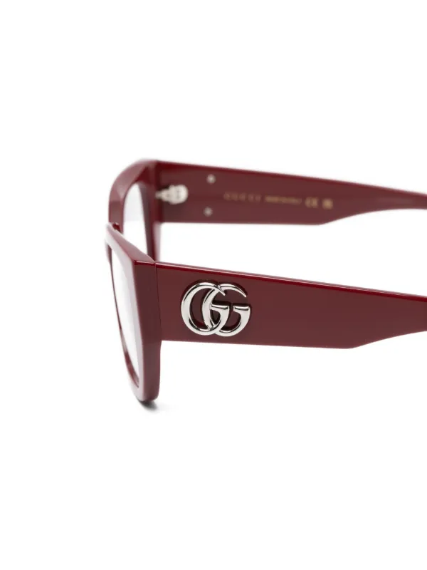 GUCCI サングラス メガネ バタフライ フレーム Gucci Eyewear バタフライメガネフレーム | ブラウン | FARFETCH JP