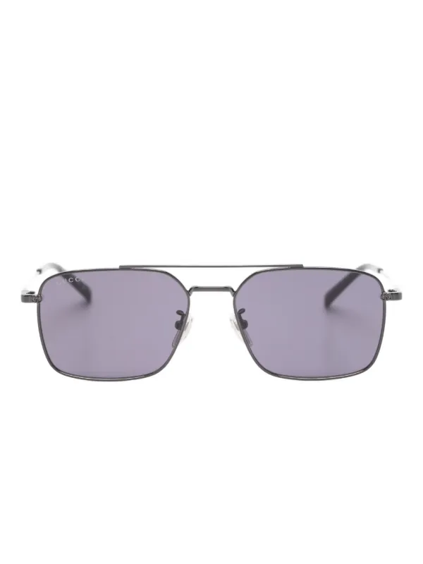 Gucci Eyewear スクエアフレーム サングラス | グレー | FARFETCH JP