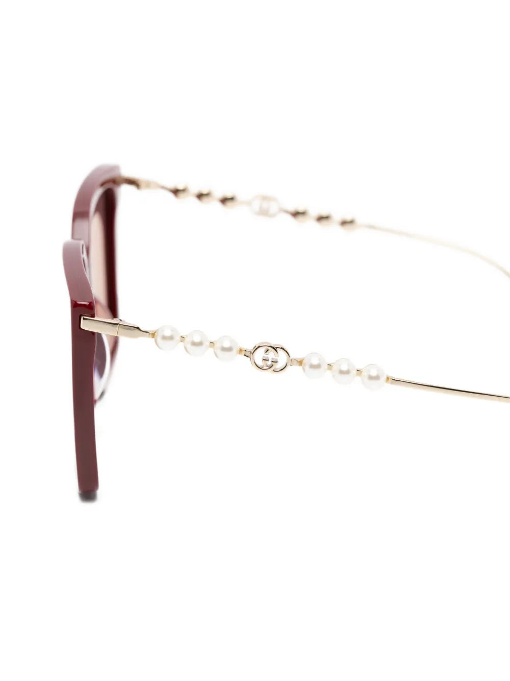 Gucci Eyewear Zonnebril met geometrisch montuur Goud