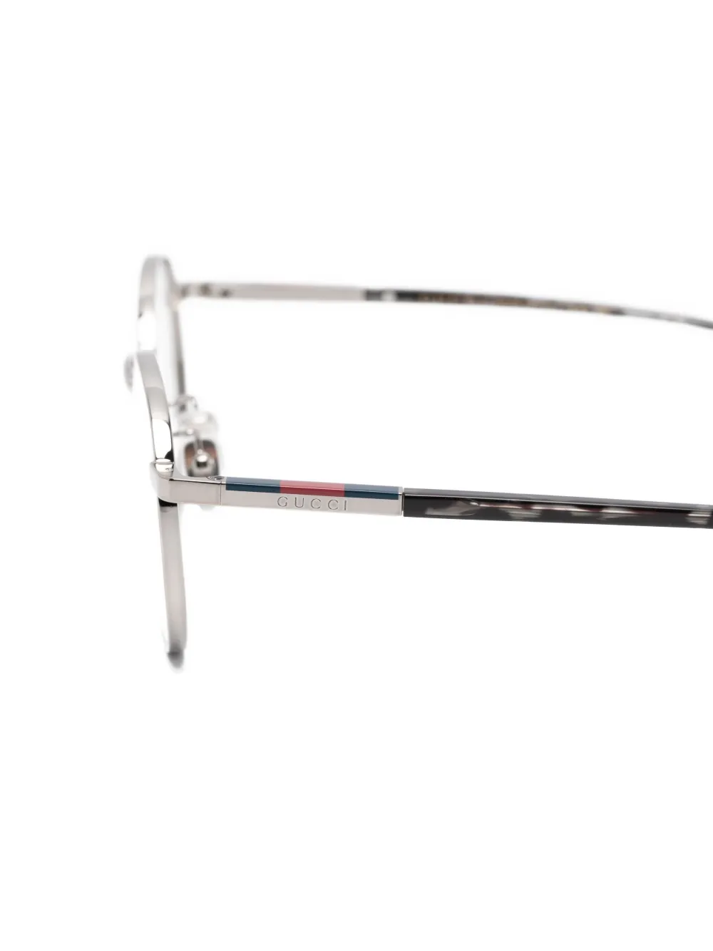 Gucci Eyewear Bril met rond montuur Zilver