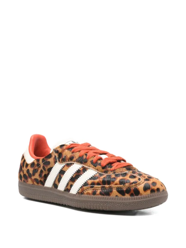 Adidas Samba OG animal-print Striped Trainers | Brown | FARFETCH