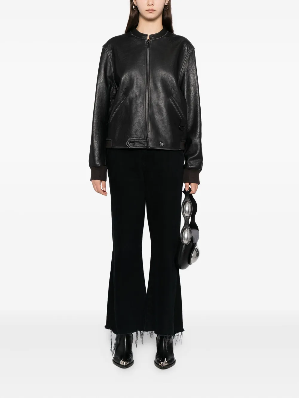 Team Wang Design Acceptance Leather Jacket In Black