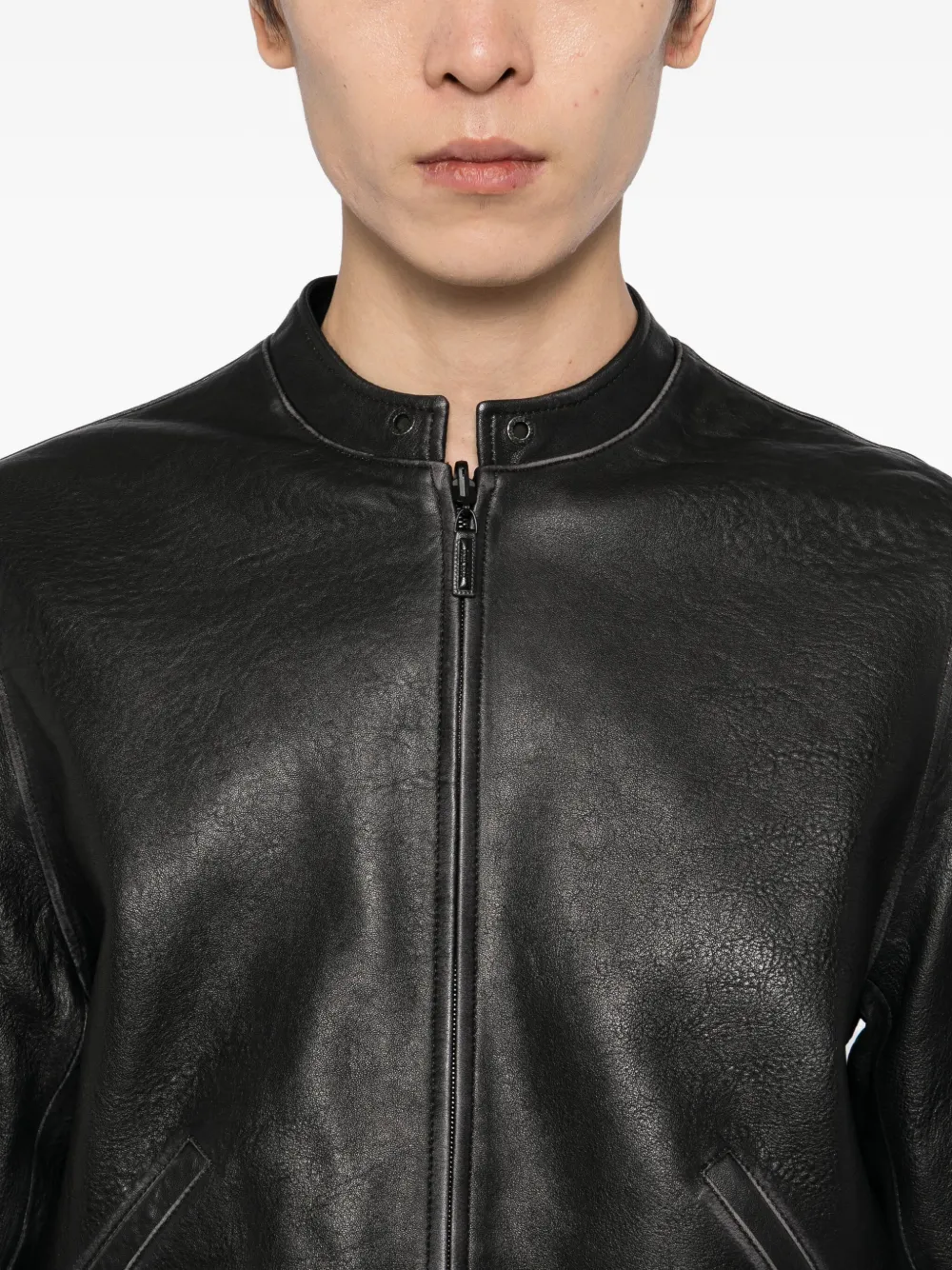 Team Wang Design Acceptance Leather Jacket In Black