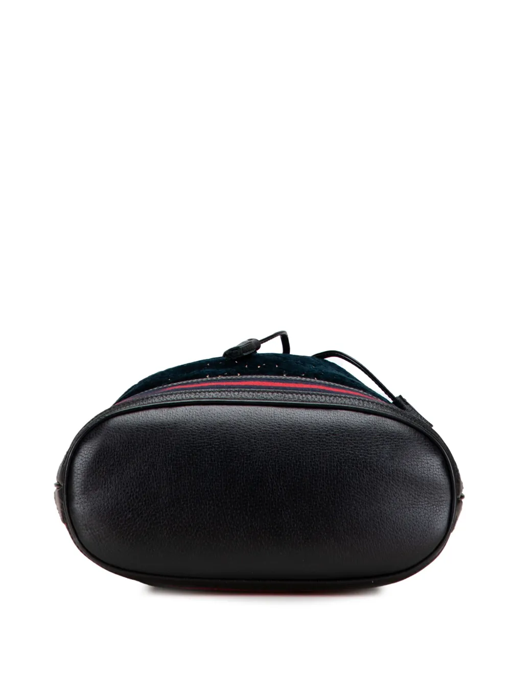 Pre-owned Gucci 2000-2015 Gg Velvet Web Bucket Bag In Black