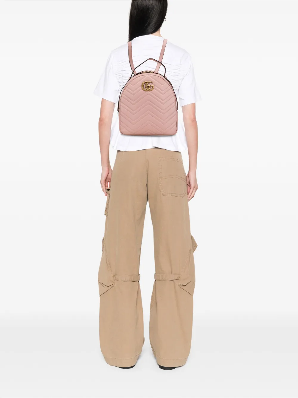 Gucci Pre-Owned petit sac à dos matelassé en cuir à motif GG Marmont (2016-2025) | Pre-owned | Image 2