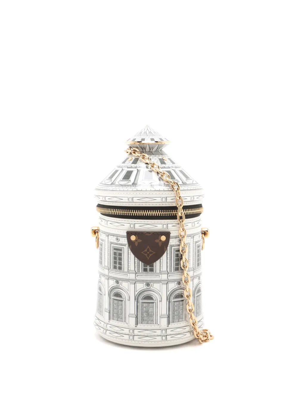 Pre-owned Louis Vuitton 2021-2025 Fornasetti Architectura Cannes Vase Satchel In White