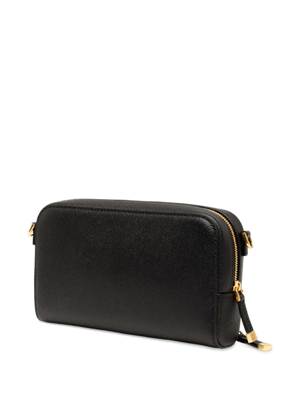 Pre-owned Dior 2022 Grained Calfskin Caro Double Pouch Crossbody Bag In Black