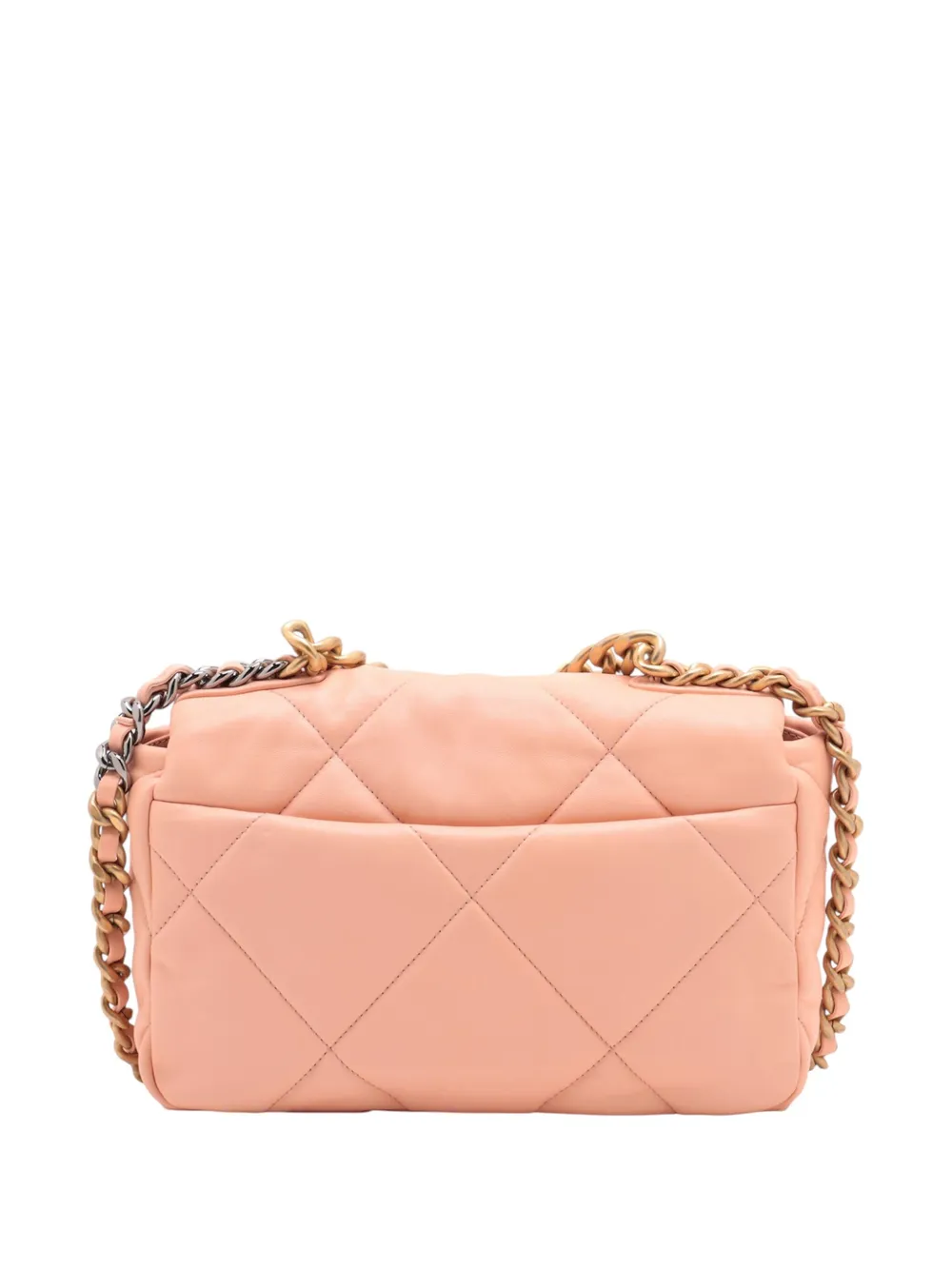 Pre-owned Chanel 2021-2025 Medium Lambskin 19 Flap Satchel In Pink