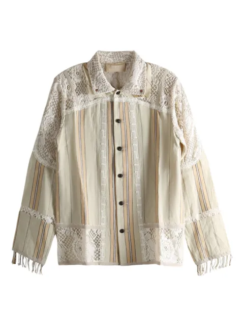 COMMUNS striped lace shirt