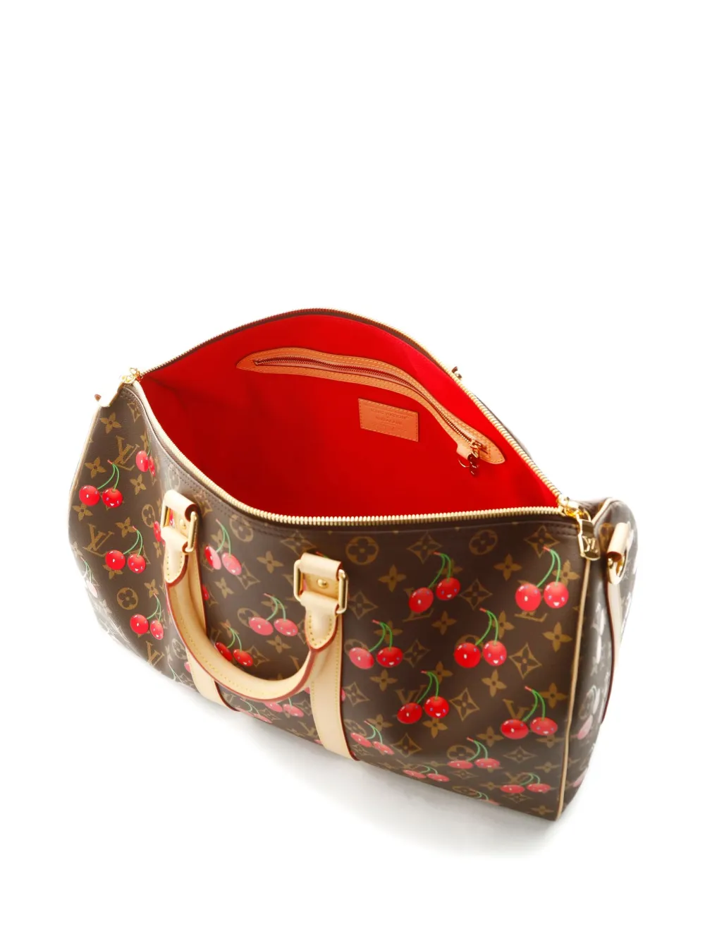 Pre-owned Louis Vuitton X Murakami 2021-2025 Keepol Bandoliere 45 Tote Bag In Brown