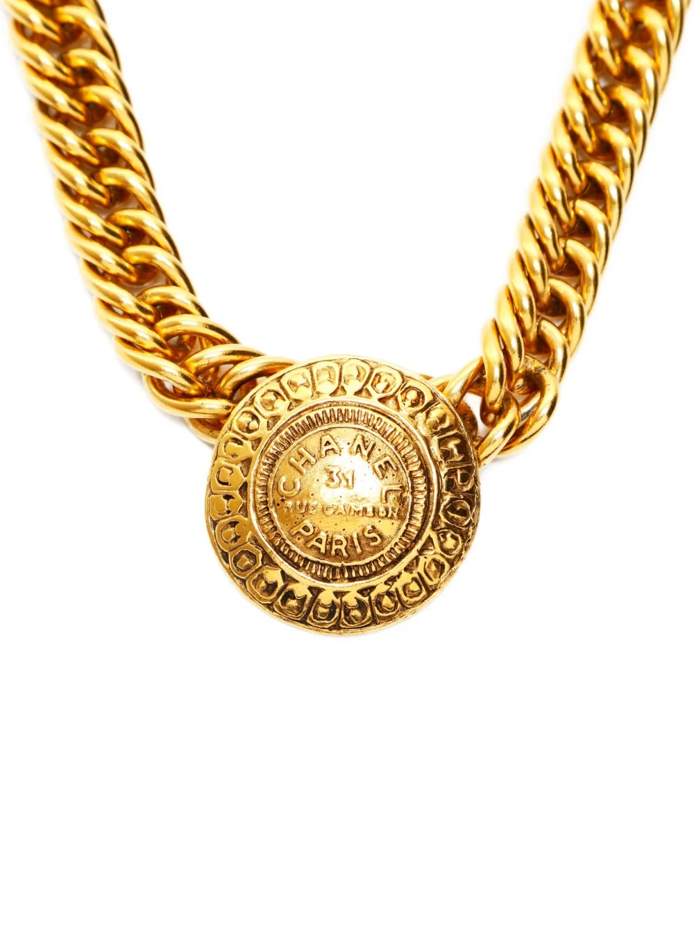 Pre-owned Chanel 1990s 31 Rue Cambon Necklace In Gold