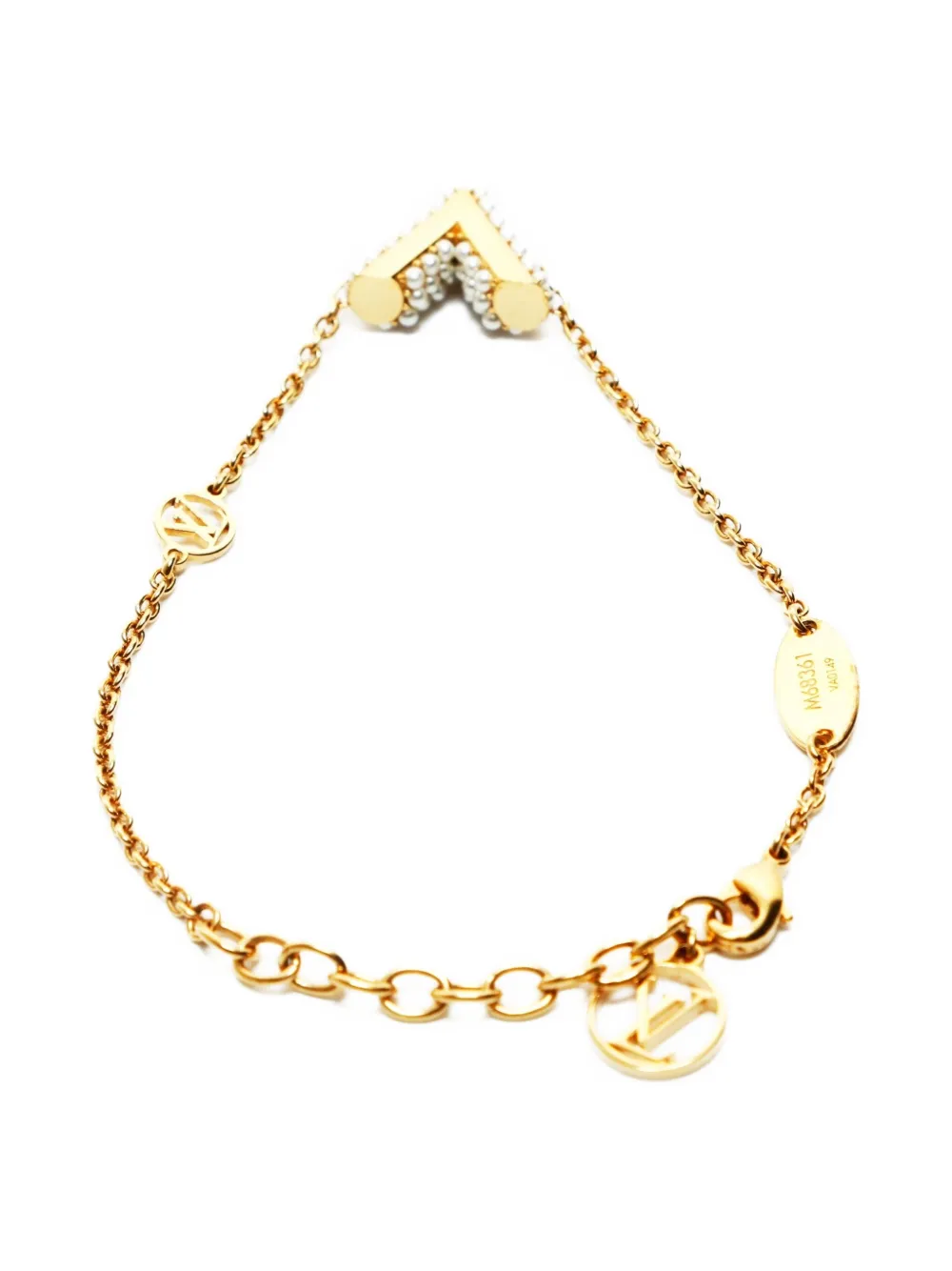 Pre-owned Louis Vuitton 2019 Essential V Bracelet In Gold