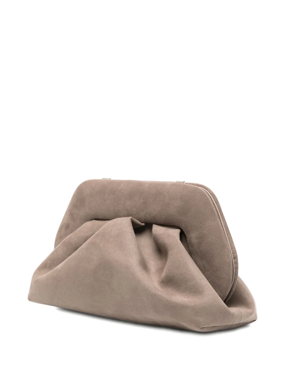 Themoirè Tia Ruched Clutch Bag In Neutral