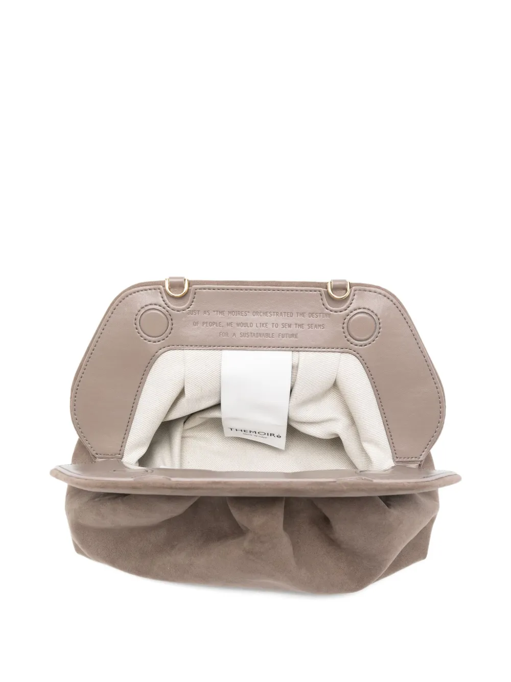 Themoirè Tia Ruched Clutch Bag In Neutral