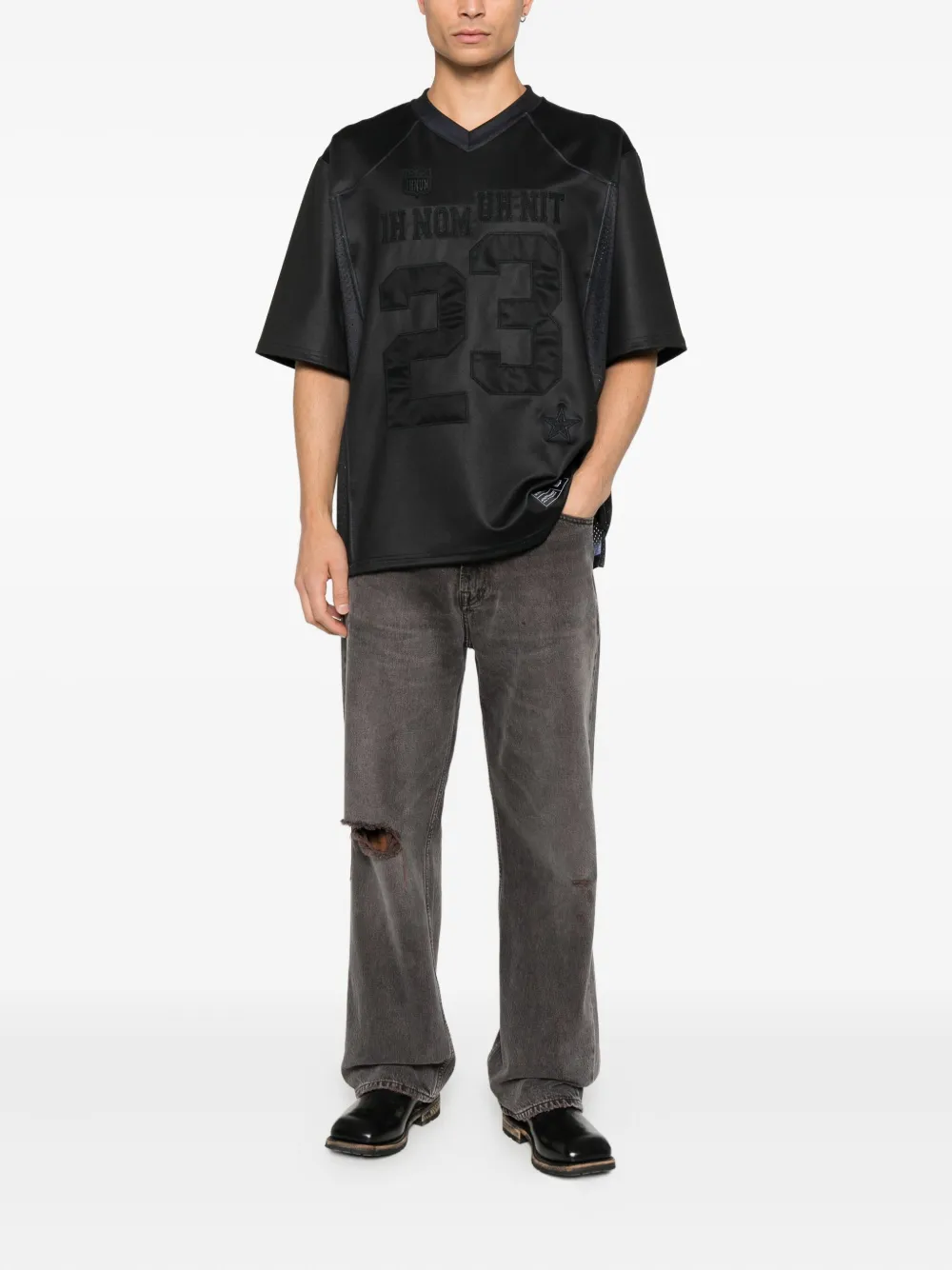 Ih Nom Uh Nit number-patch T-Shirt - Zwart