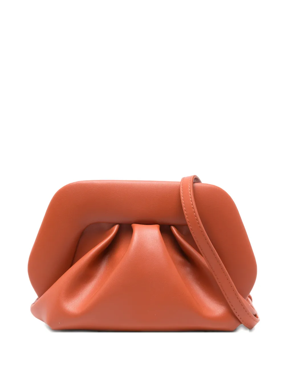 Themoirè Tia Ruched Clutch Bag In Orange
